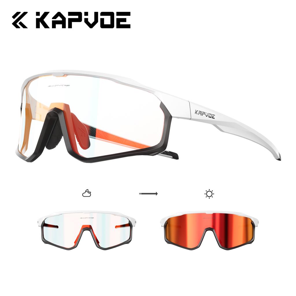 Kapvoe Photochromic Cycling Sunglasses for Men Glasses MTB Bike Road Bicycle Sports Protection Goggles UV400 Hiking Eyewear