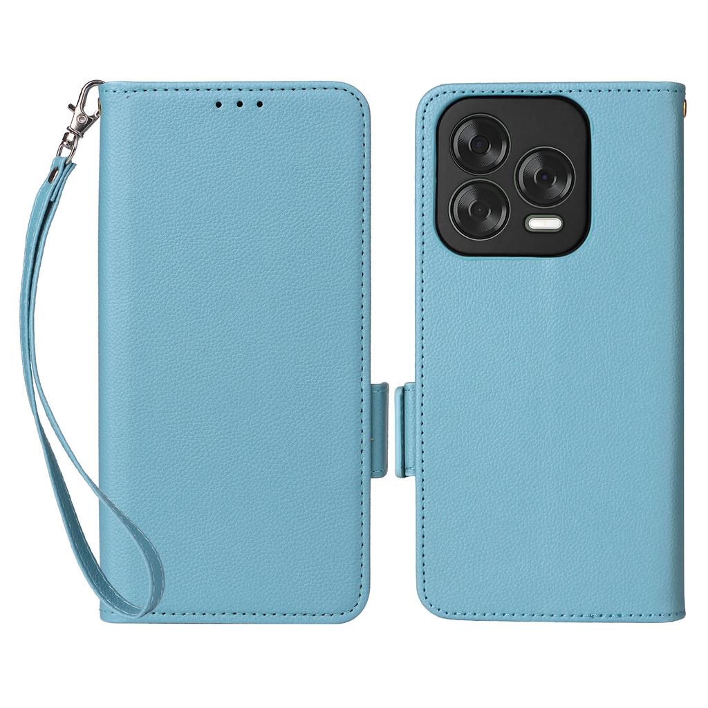 For ZTE Blade V70 Design/Blade V70 Vita Case with Wrist Strap Litchi Texture PU Leather Wallet Phone Cover