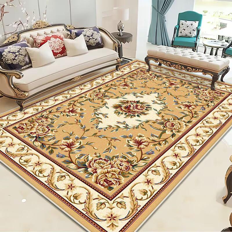 European Style Luxury Living Room Carpet Home Decoration Sofa Coffee Tables Non-slip Rug Bedroom Children Plush Soft Floor Mat