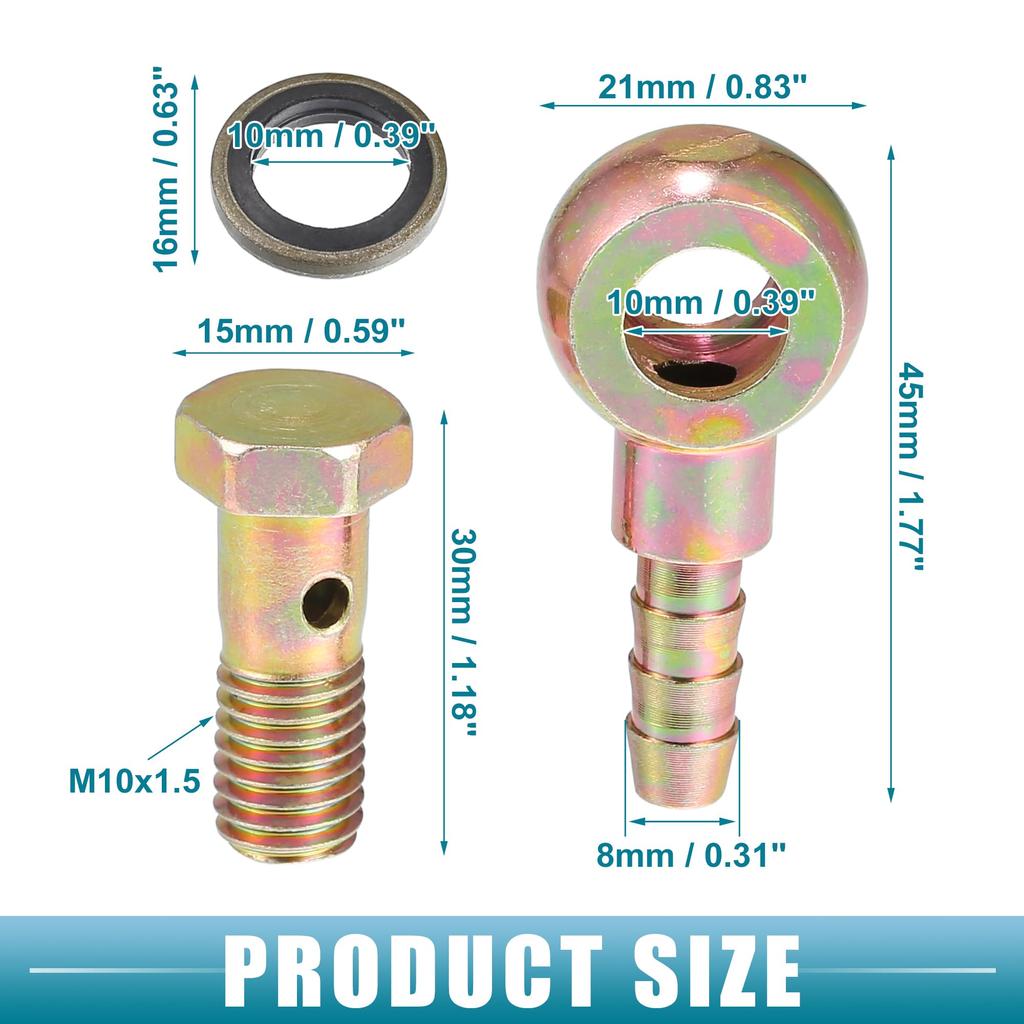 En ABSOPRO Banjobult Kylarskruv Anslutning Kulhuvud Bromsledningsanslutning Adapter