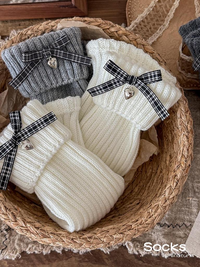 Winter Girls' Korean Style Bow Knot Ruffle Knit Leg Warmers