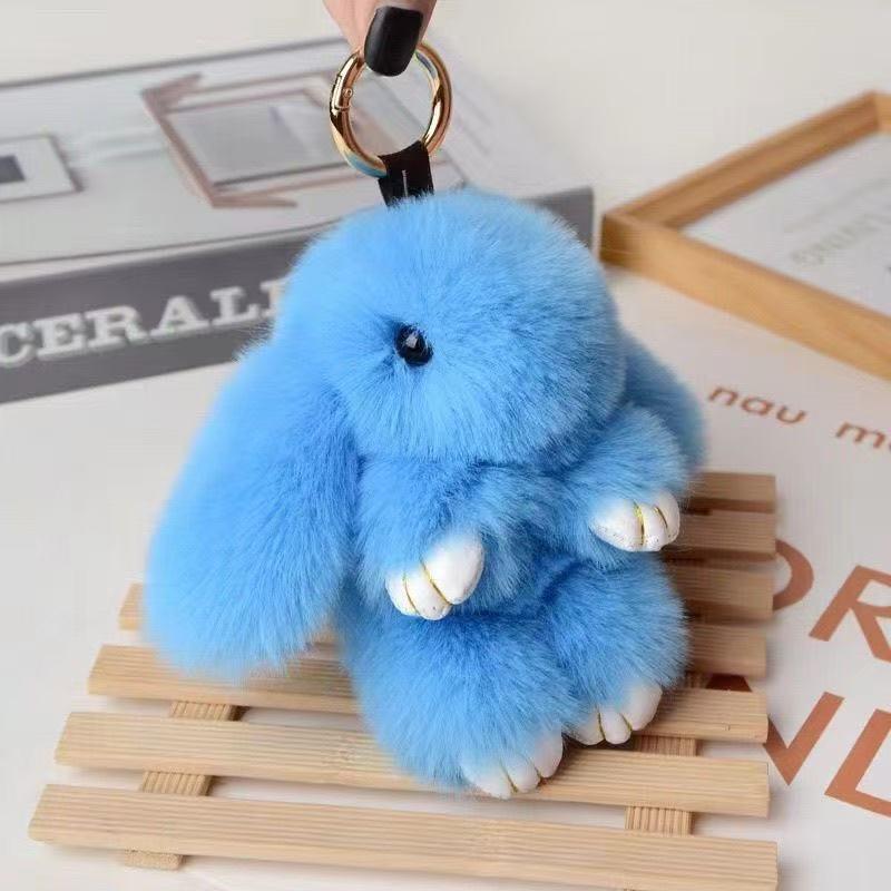 Plush Rabbit Fur Keychain: Cute Rabbit Ornament & Phone Charm