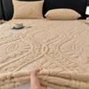 3Pcs Carved Velvet Fitted Bed Sheet With Elastic Band Milk Velvet Mattress Cover Fleece Mattress Protective Cover
