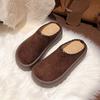 Muffin Thick-soled Heightening Boken Shoes Bag Head Half Slippers Women's 2025 Autumn New Wear One-pedal Boken Slippers