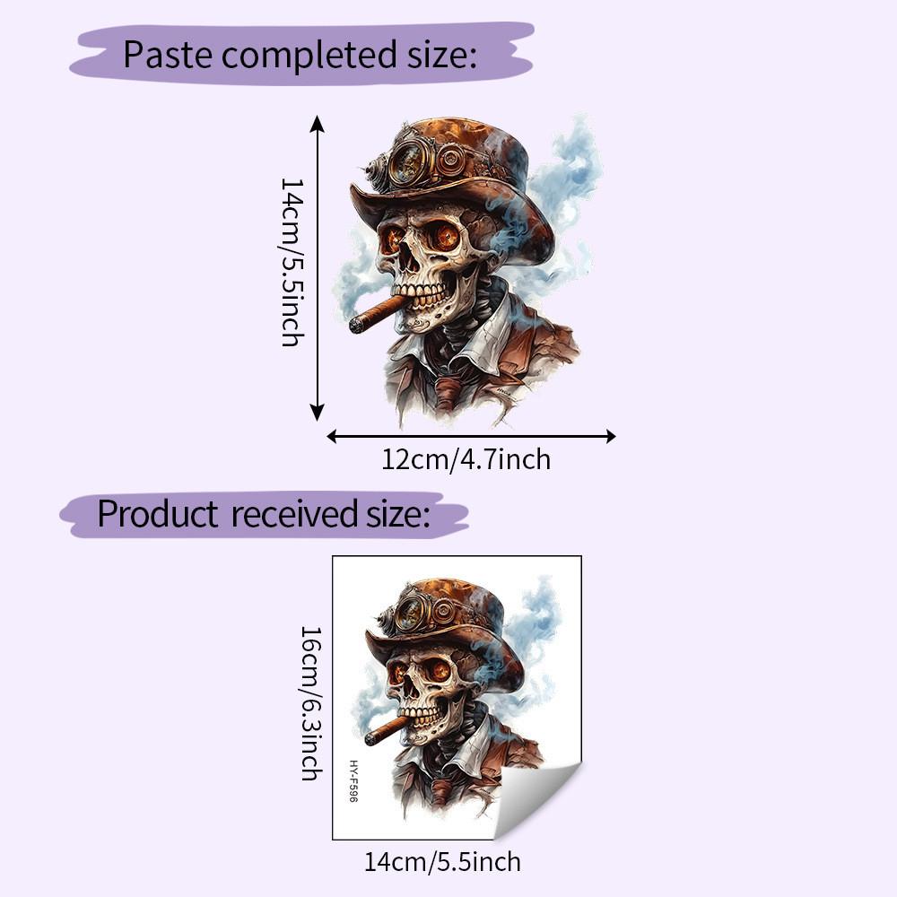 

Smoking Skeleton Halloween Pattern Home Paste Decoration For Wall Car And