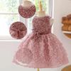 Girls' Sequin Rose Patchwork Party Princess Dress