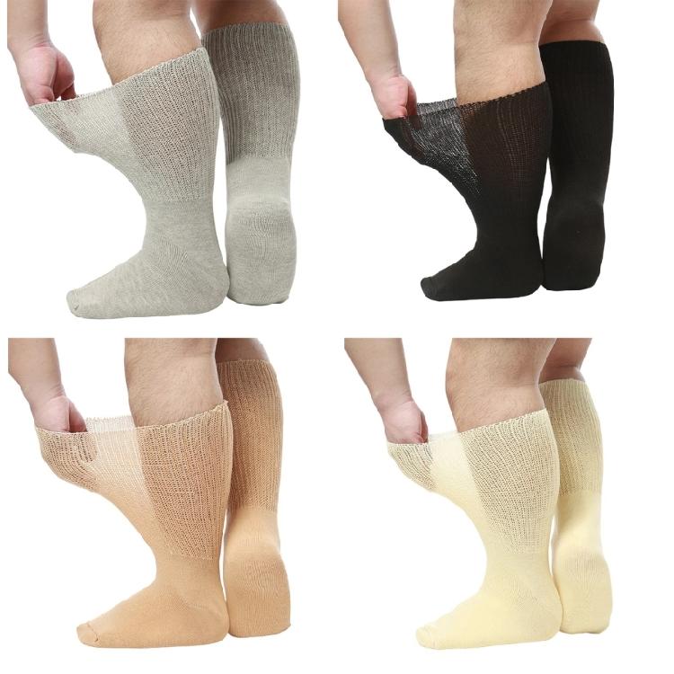 Diabetic Socks Seamless Toe for Swollen Feet 5 Pairs Loose Fit Top Extra Wide Comfortable Socks for Men and Women
