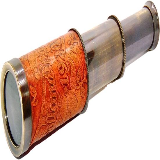 Antique Nautical Telescope for Portable Pirate Spyglass, Brass Adjustable Optics