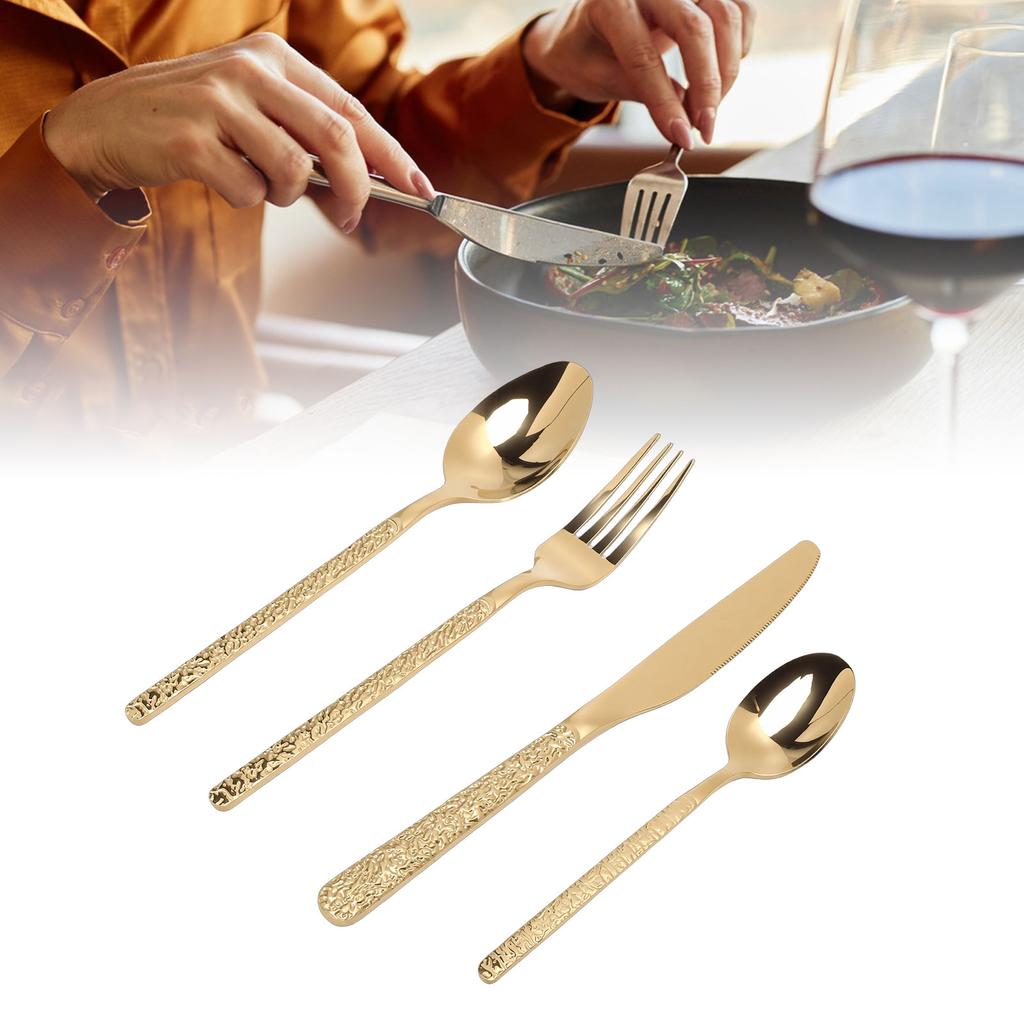 Flatware Set for 6 Person Stainless Steel Utensil Cutlery Set Fork Spoon Tableware Dishwasher Safe for Restaurant Wedding Party