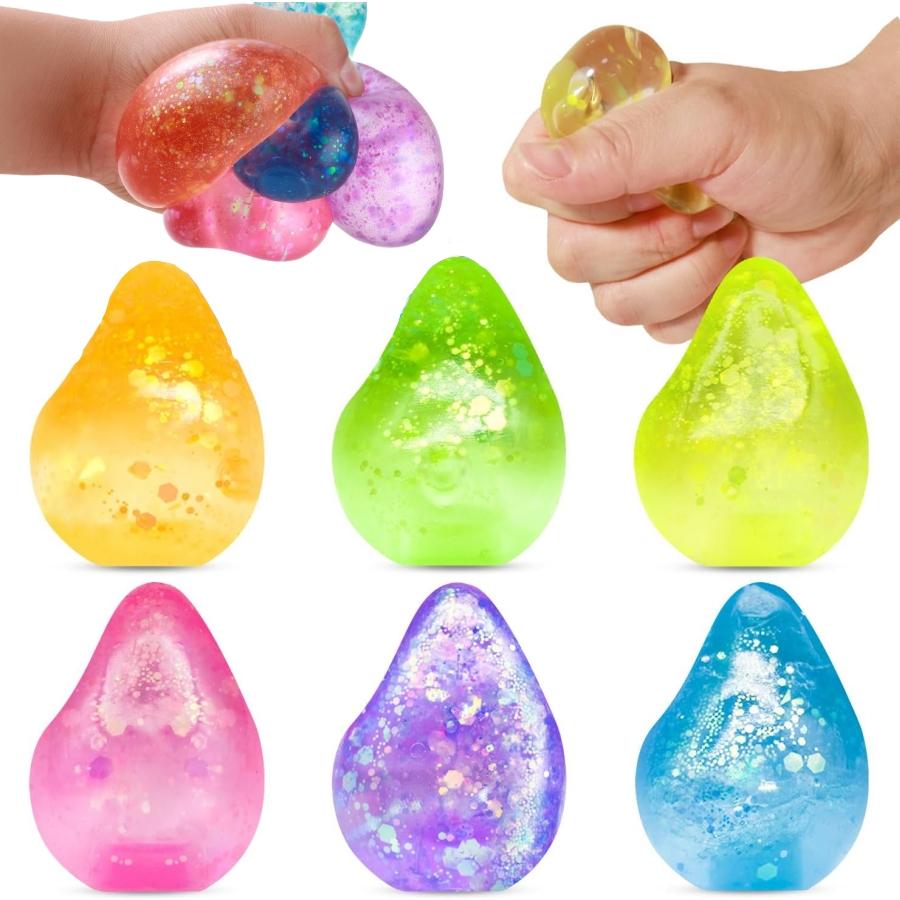 Water Drop Maltose Stress Relieving Ball Pinching Toy Soft Transparent Silicone Stress Relief Squeeze Adult Kids Toy Ball
