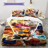 Son Goku Pattern Bedding,Quilt Set Quilt Cover Pillowcase Home Birthday Gift (1 * Duvet Cover + 2 * Pillowcase, Without Core)