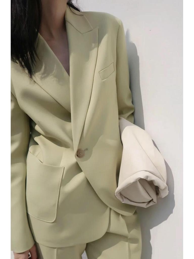 Classic Slim H-Shape Avocado Green Blazer