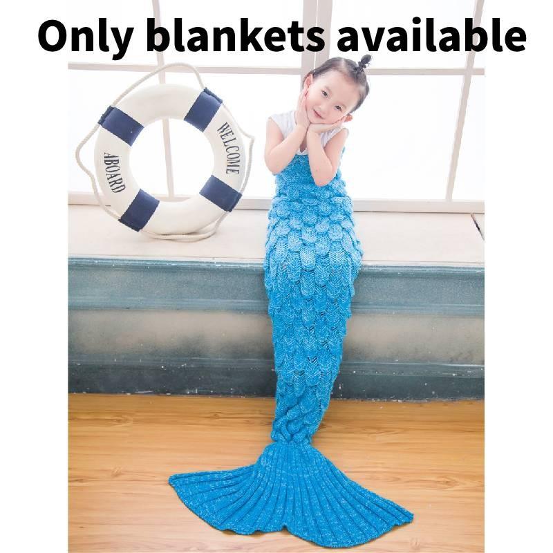 Scale Vintage Fish Pattern Mermaid Woollen Blanket Knitted Cozy Autum Spring