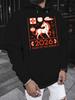 2026 Zodiac Horse New Year Design Unisex Sweatshirt Black Hoodie Large Size New Fashion Unisex Street Style Print Autumn and Winter Plus Velvet Top So