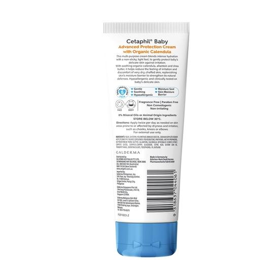 Cetaphil Babycreme, Feuchtigkeitscreme für Gesicht und Körper | Erweiterter Schutz | Sanft und weich mit Bio-Ringelblume, 85 g