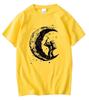 Bestselling Popular Fashion Summer Trend Casual Shortsleeved Printed Revealingshoulder Unisexs Pure Cotton Shortsleeve Tshirt