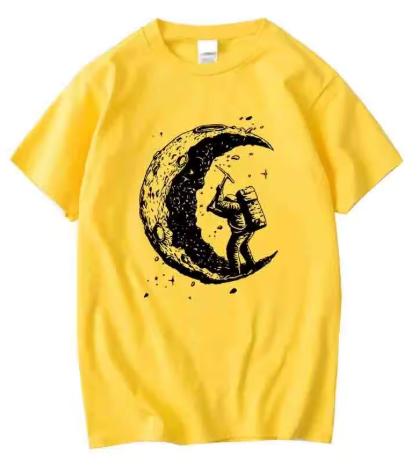 Bestselling Popular Fashion Summer Trend Casual Shortsleeved Printed Revealingshoulder Unisexs Pure Cotton Shortsleeve Tshirt