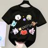 Boys and Girls Tee for Children Tops Cute BT21 Mang Inspired Kids T-Shirt, Adorable Blue Character Graphic 3-12 Year