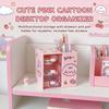 Mignon Organisateur de Pot à Crayons Dessin Animé pour Filles Étudiantes Bureau Boîte de Rangement Multifonctionnelle avec Compartiments pour Papeterie