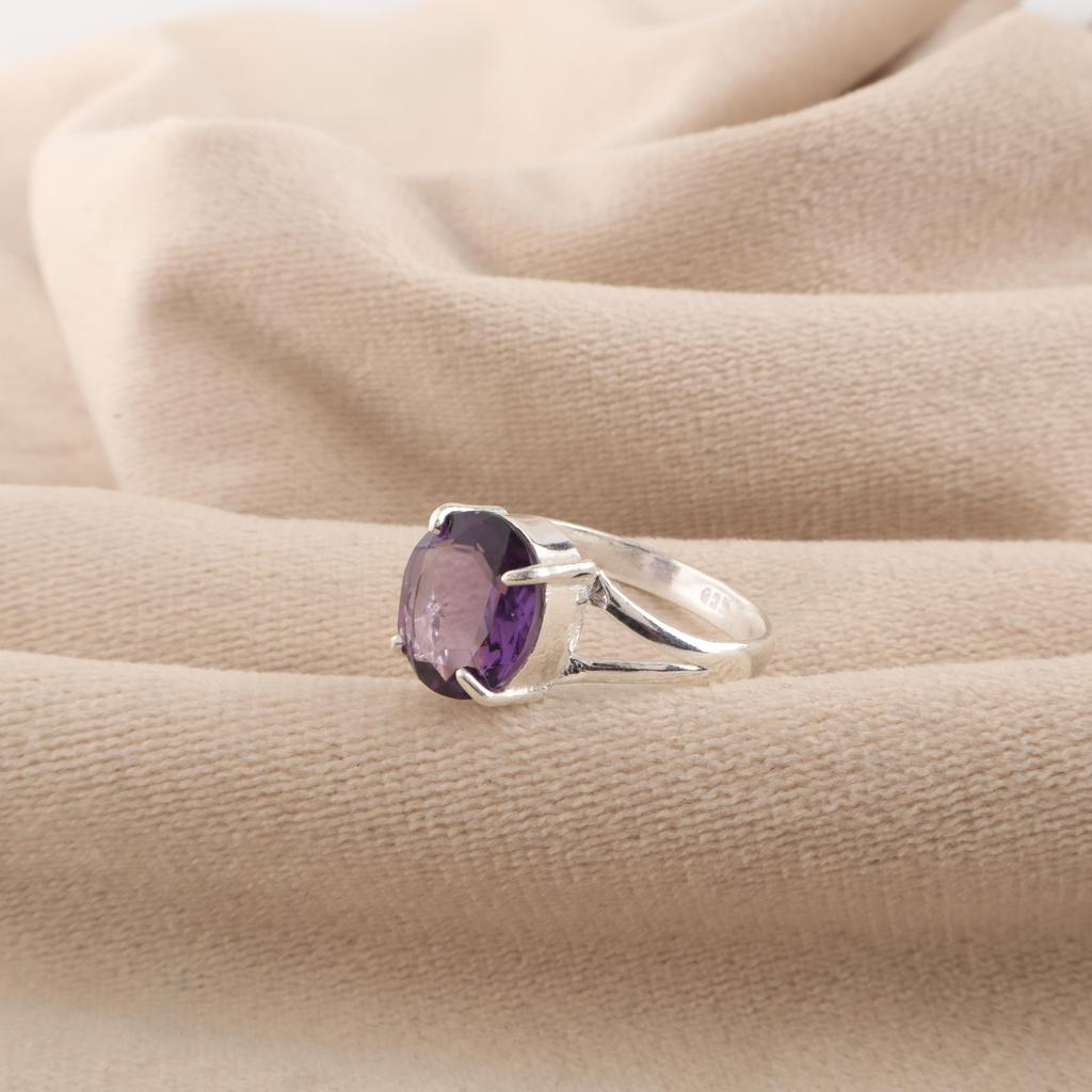 Natural Amethyst Gemstone 925 Sterling Silver Handmade Jewelry Designer Ring Valentine's Gift For Your Love RR-75-11