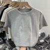 Women's Fashion Casual Summer Spring Solid Color Print Short Sleeve O-Neck Blouses Shirts