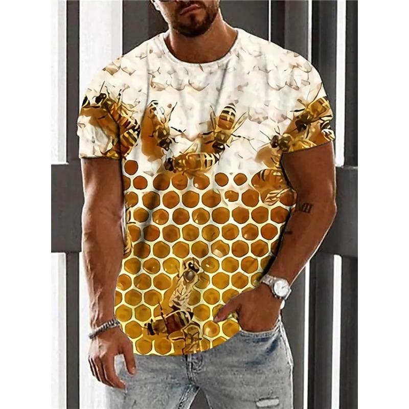 Men's Unisex Bee Graphic Prints Shirt T Shirt Tee Funny T Shirts Short Sleeve T shirt 3D Print Crew Neck Shirt Designer Casual Big and Tall Daily