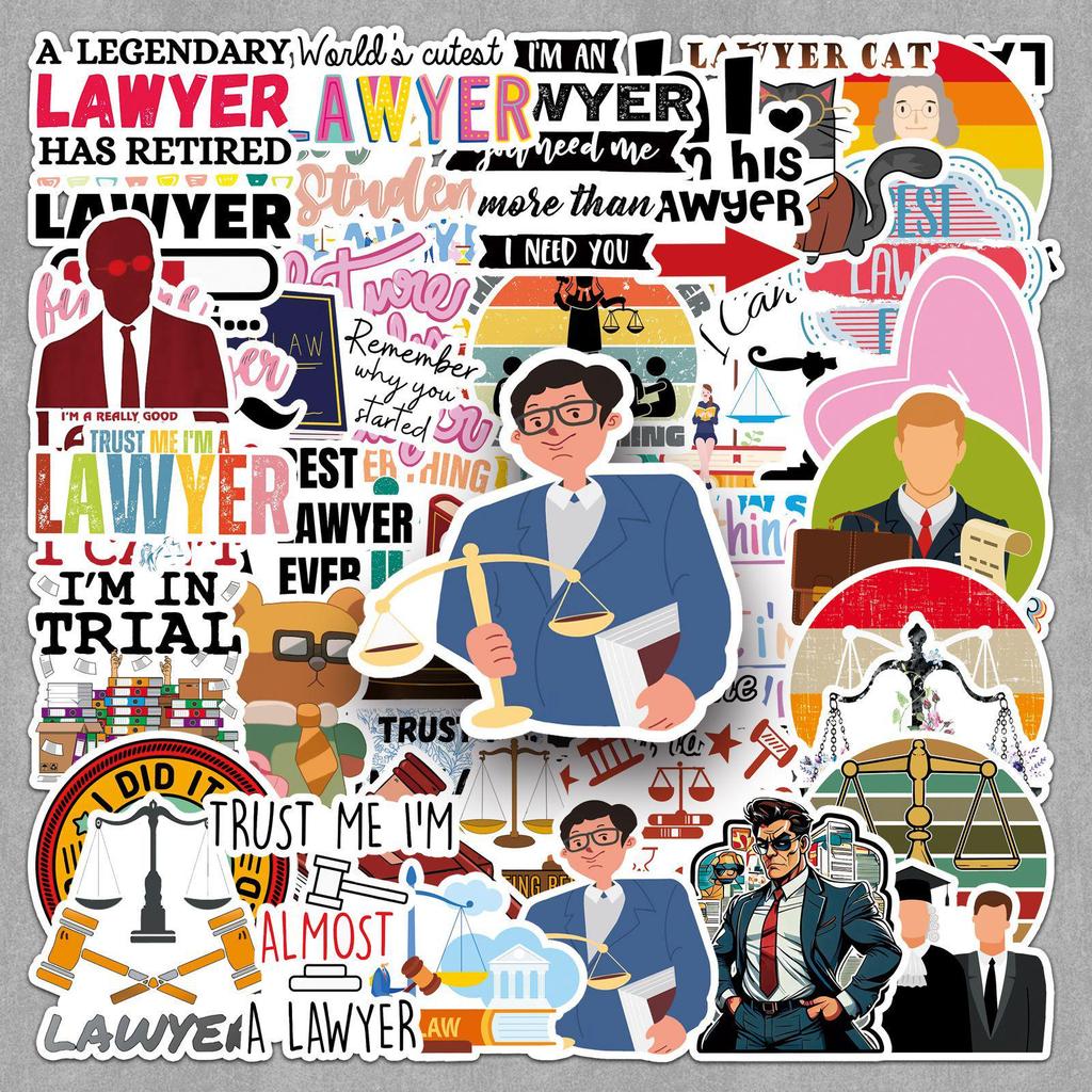 50 Sheets of Creative DIY Waterproof Lawyer Stickers for Journaling and Decoration
