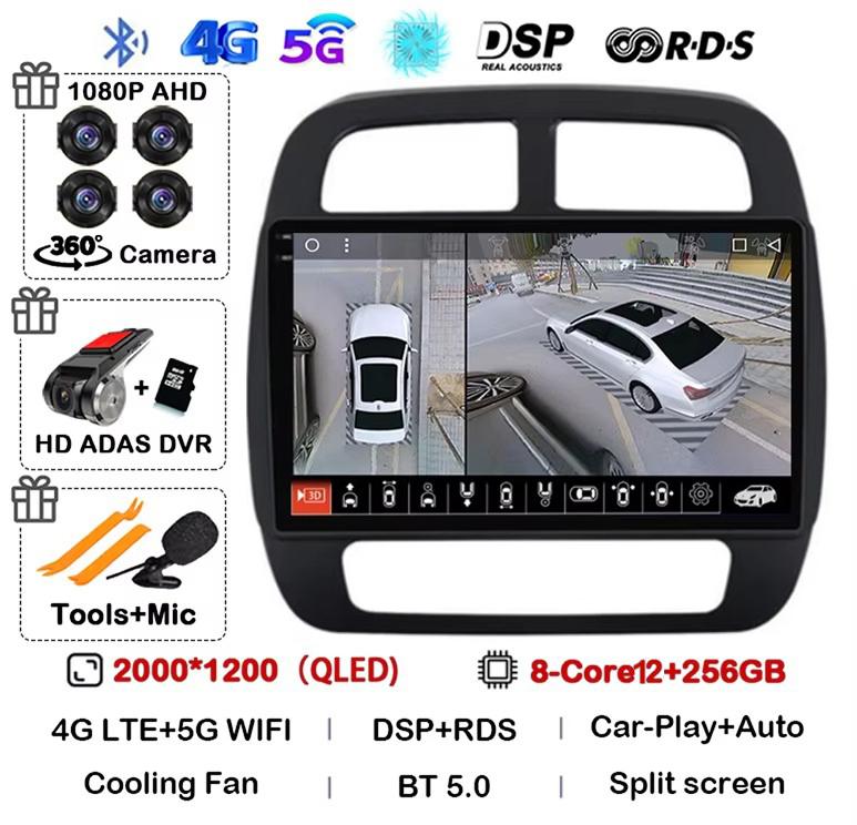 Android 14 Auto Carplay For Renault KWID K-ZE Dacia Spring 2015 2016 2017 2018 2019 Car Multimedia Player GPS Radio DSP Stereo