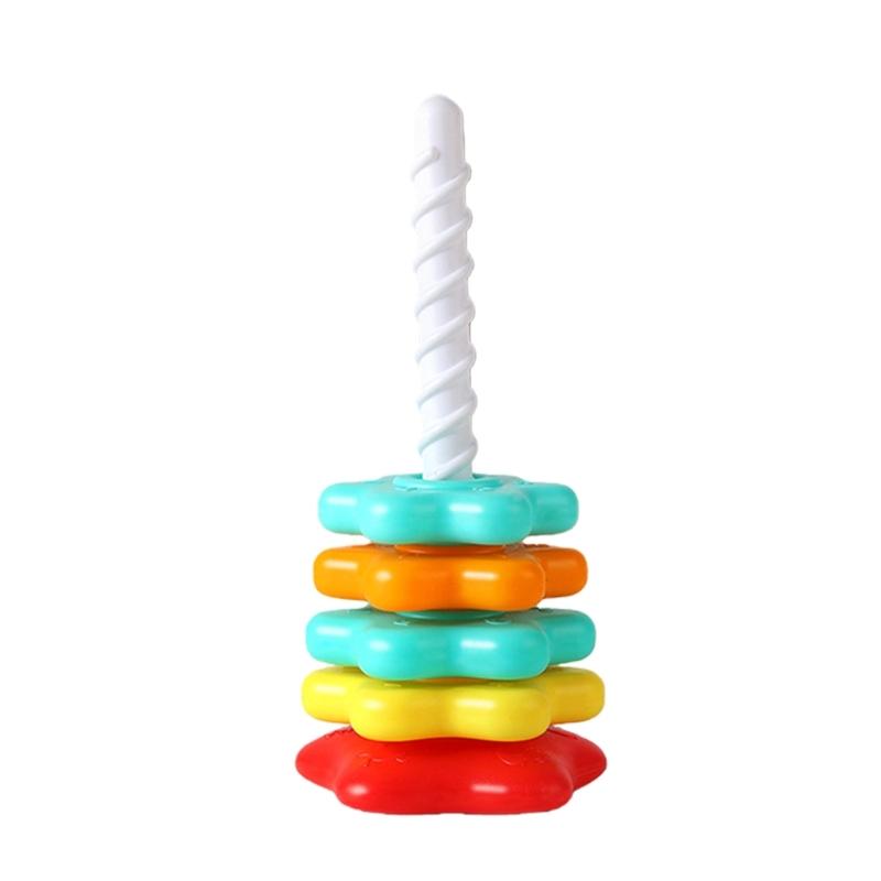 

Not Pinch Rotating Colorful Stacking Toy Practical Educational Game for Kids Motor Coordination and Development