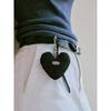 Slowslowly No.217 / Chubby Metallic Heart Key Ring _ Black