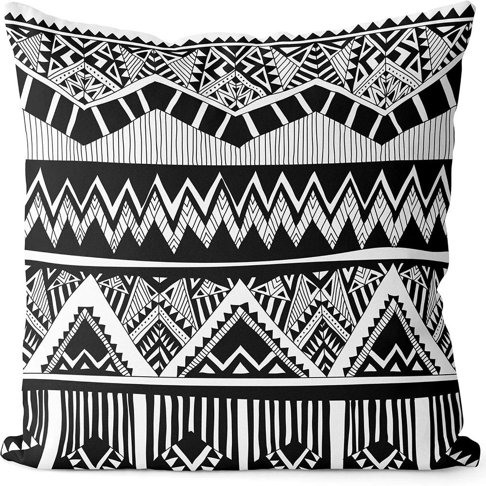 Housses de Coussin à Motifs Géométriques Noir et Blanc Housse de Coussin Adaptée pour Canapé Chambre Voiture