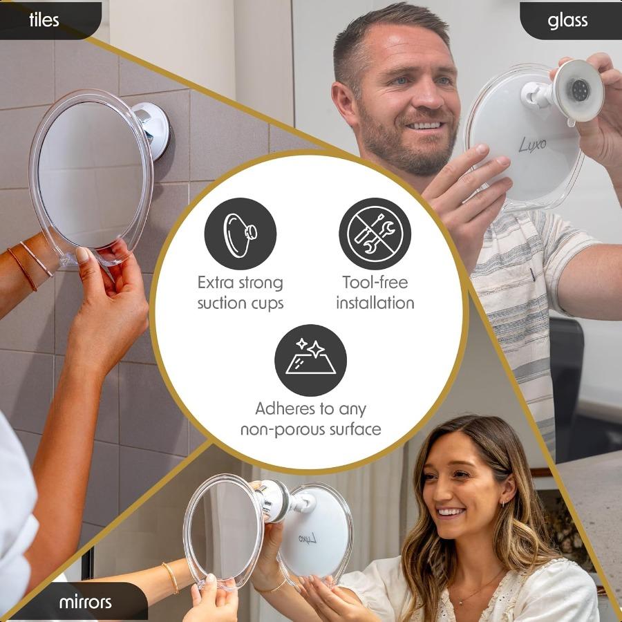 Shaving Mirror Shower Mirror with a Razor Holder for Shaving with Powerful Suction Cup Shatterproof Anti Fog Mirror for Shower