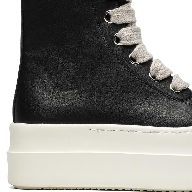 Niche Brand Original Design New Street Style Boots For Men's Black White Matching Height Increasing Shoes Teenagers Daily Dress