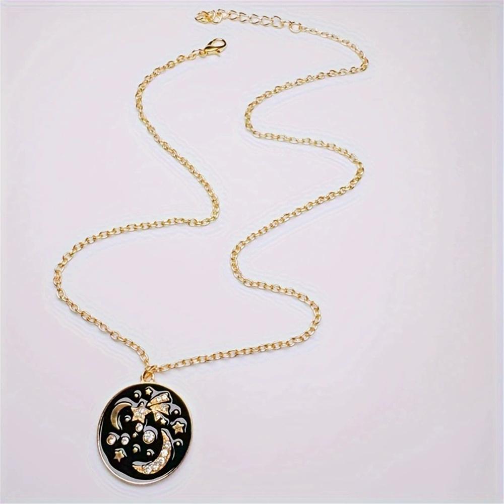 Charm Female Moon Pendant Necklace Vintage Gold Color Wedding Jewelry For Women