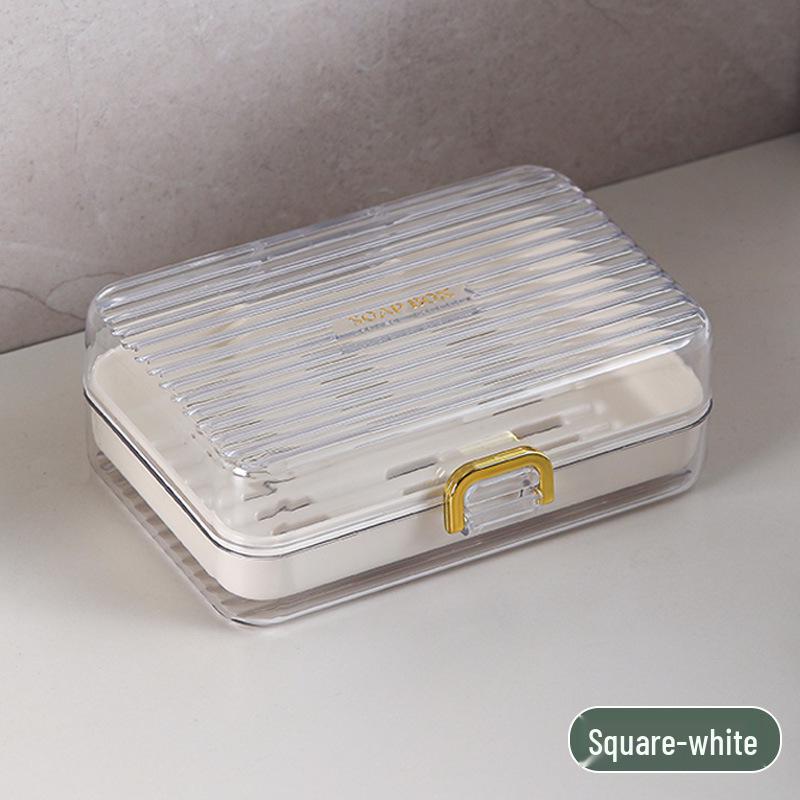 Waterproof Portable Thickened Soap Box with Lid - Creative Dorm Draining Holder for Travel