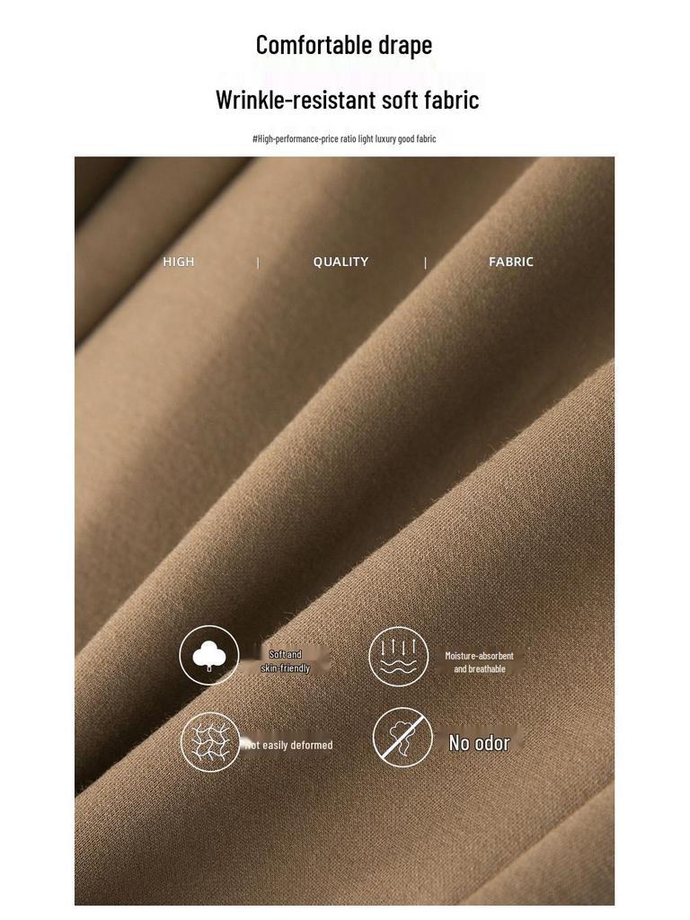 Petite High-Waist Straight-Leg Stretchhose für Damen - Schlankmachende Neun-Punkte-Länge, Ideal für Frühling und Herbst