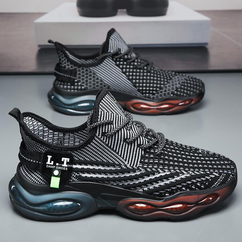 Herr Sport Löparskor Mode Svart Casual Skor Sommar Utomhus Komfort Andningsbar Mesh Lätt Stötdämpning Sneakers Herr