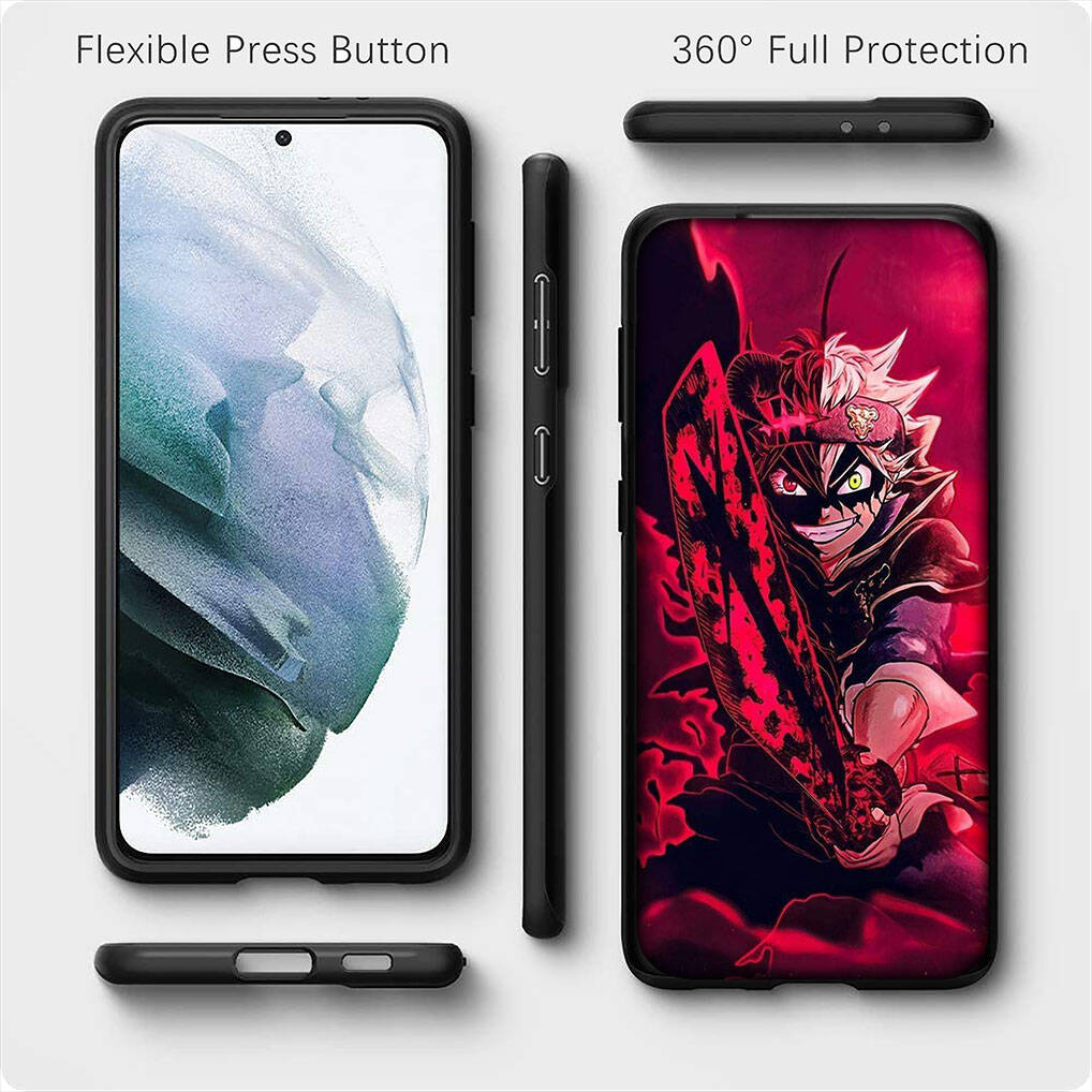 For Samsung Galaxy S25 S24 S23 S22 Ultra FE Plus A17 A37 A57 A56 A55 A06 A16 A15 A36 A26 A35 A05 A25 A54 A34 Phone Case Comics Asta Black Clover Cover