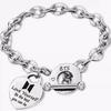 Liebe Dich Selbst Herz Anhänger Armband, Verschluss Gliederkette Kpop Merch Modeschmuck Geschenk für Frauen Männer