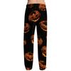 Men's Halloween Printed Drawstring Pajama Pants - Comfortable Sleepwear with Fun Halloween Pattern for Lounging and Sleeping At Home