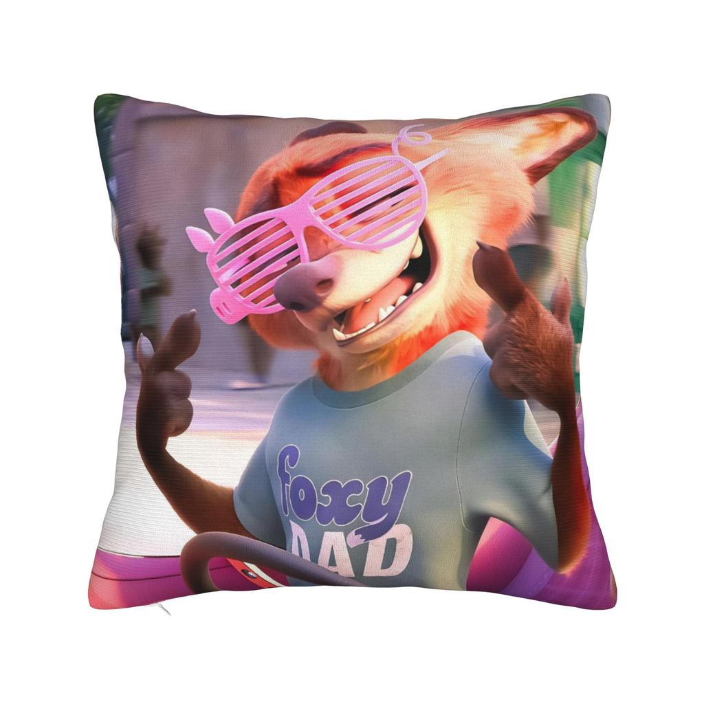 Gary Judy Nick Quadratische Kissenbezüge Zootopia Film Kissenbezüge Modischer Dekorativer Kissenbezug mit Reißverschluss für das Bett 18"