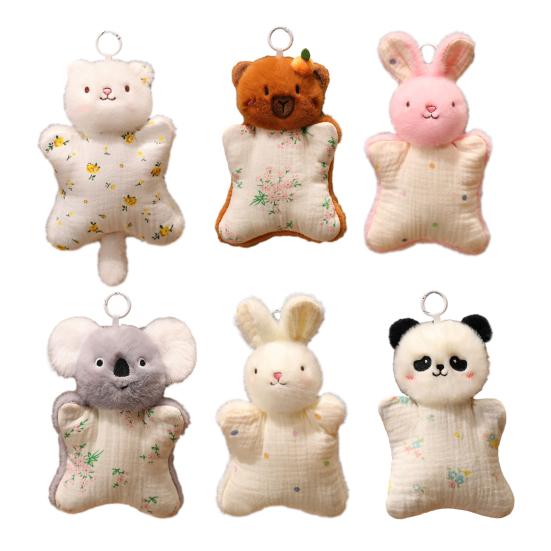 Stuffed Toys Soft Plush Bean Bag Toy Pendant Cute Hand Puppet Wrist Protector Backpack Car Keychain Gift for Children And Toddlers