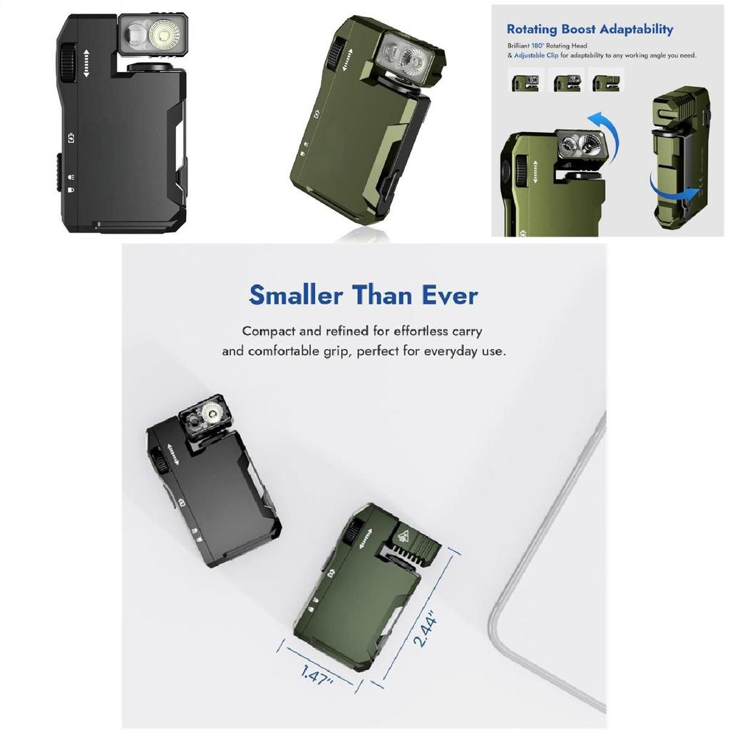 Edc Rechargeable Flashlight With 400 Lumens Compact Portable Light For Outdoor Use