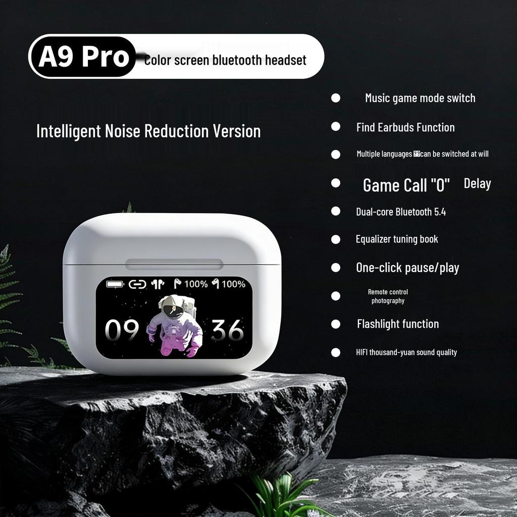 A9pro Kabellose Bluetooth-Kopfhörer mit ANC, KI-Übersetzung, Touchscreen und langer Akkulaufzeit