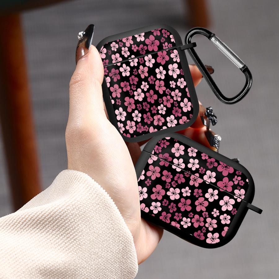 Pink Flower Case For Airpods 4 Pro 3 Pro3 2 Pro2 1 Earphone Cases Cover