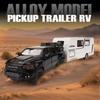 1:32 Mammoth Trailer RV Alloy Off Road Car Model Table Set Pendulum Power Back Sound and Light Toy