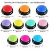 Portable Pet Communication Button Round Battery Powered Voice Training Toy Bright Color Reusable Recording Sound Box