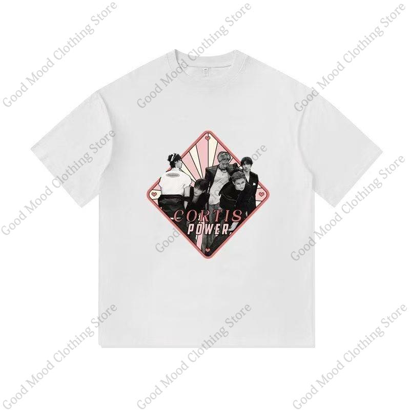 CORTIS Print T Shirt Fashion Street Hip Hop Retro JUHOON KEONHO SEONGHYEON Print Tshirt Kpop Fans Cotton Short Sleeve Tee Tops
