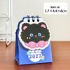 2026 Cute Cat Heart Desk Calendar with Check-in Record Ornament | Cartoon Bean Theme | High-Value Self-Discipline Small Calendar