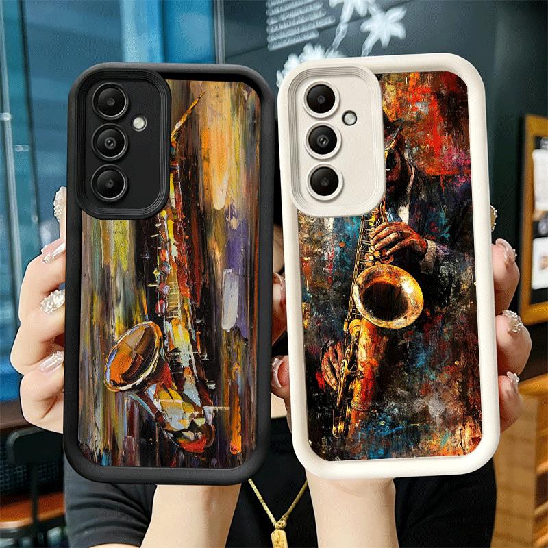 Phone Case for Samsung Galaxy A17 A16 A15 A14 A13 Saxophone Instrument Music A56 A36 A26 A55 A35 A25 A54 A34 A24 A53 A33 A23 A07